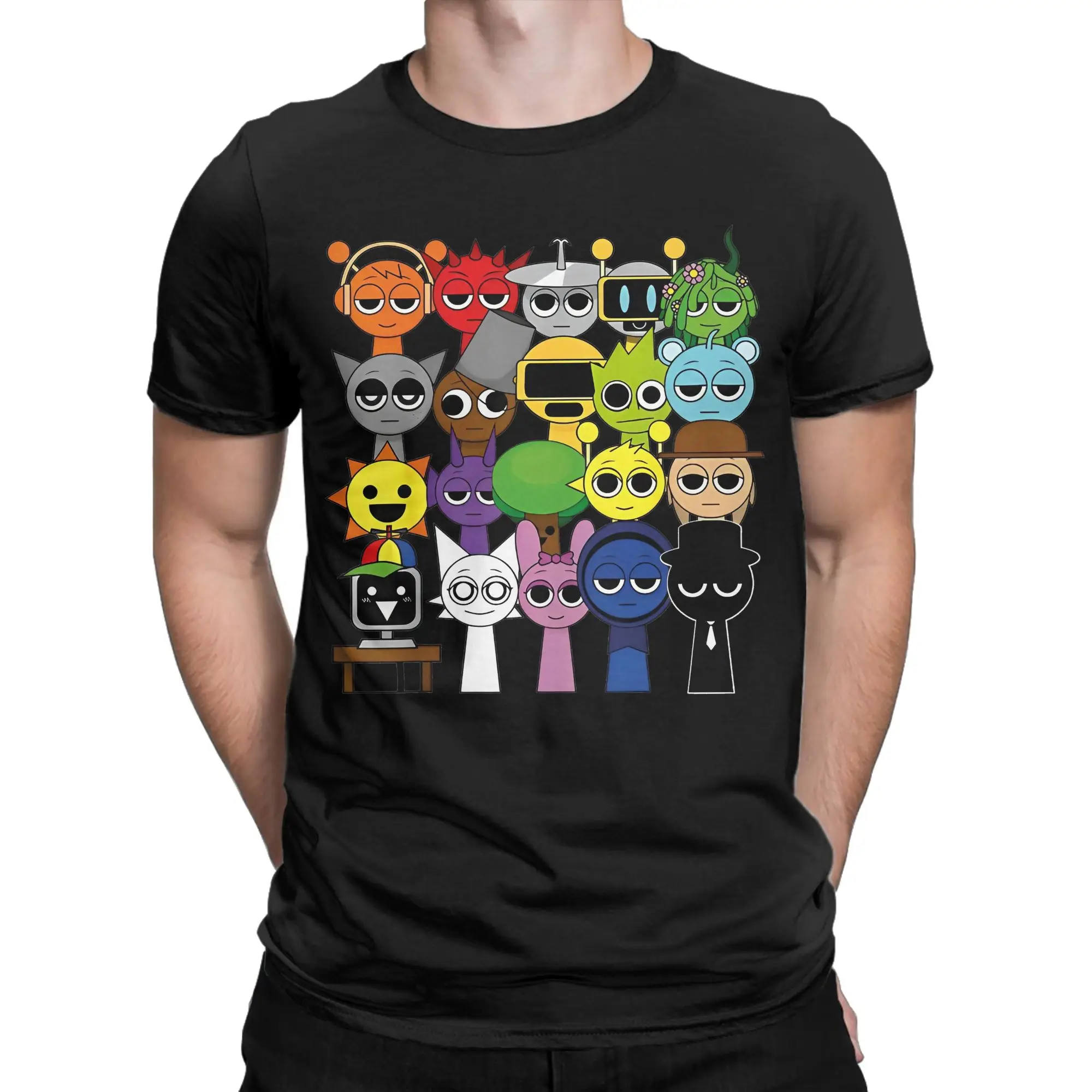 Men Women's T-Shirts Sprunki Game Humorous Cotton Tees Short Sleeve Vineria Oren Raddy T Shirts Round Collar Clothes Unique