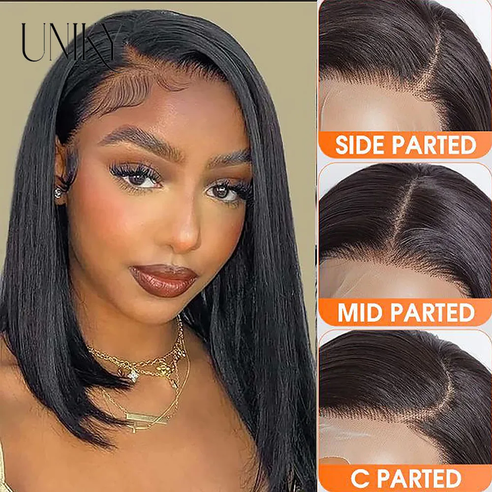 Short Straight Bob Wig Human Hair 13x4 Lace Front Wigs Human Hair For Women Brazilian Virgin Human Hair Pre Plucked With Pixie