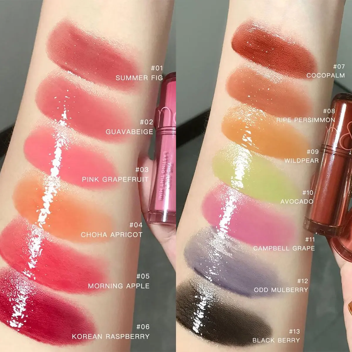 rom&nd THE JUICY LASTING TINT MINI، نسيج لامع عصير، خفيف الوزن غير لزج، تصميم محمول، ساحر، K-Beauty، مكياج كوري