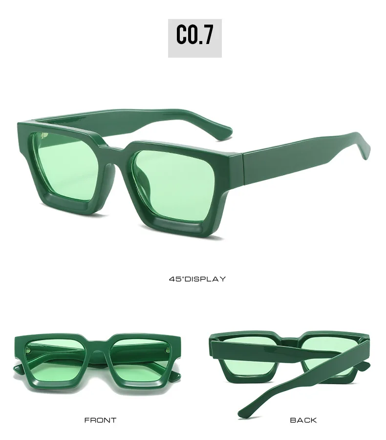 SHAUNA Ins Beliebte Damen Quadratische Sonnenbrille Retro Herren Getönte Farbtöne UV400 – Detail 14