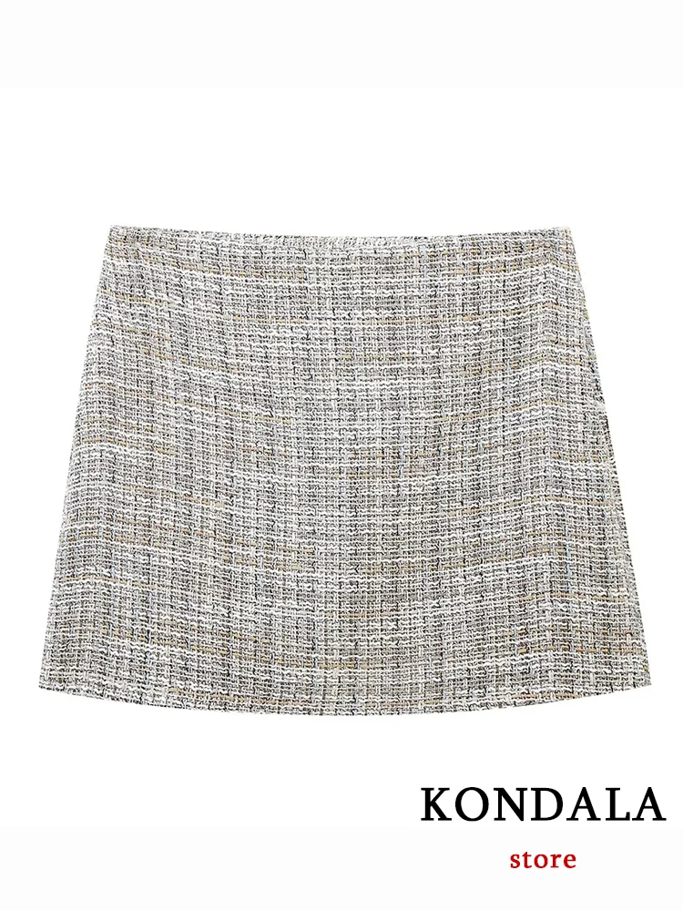 KONDALA Chic percalle Fashion 2023 primavera Vintage Office Lady donna abiti manica lunga scollo a V Blazer Button Top minigonna Shorts