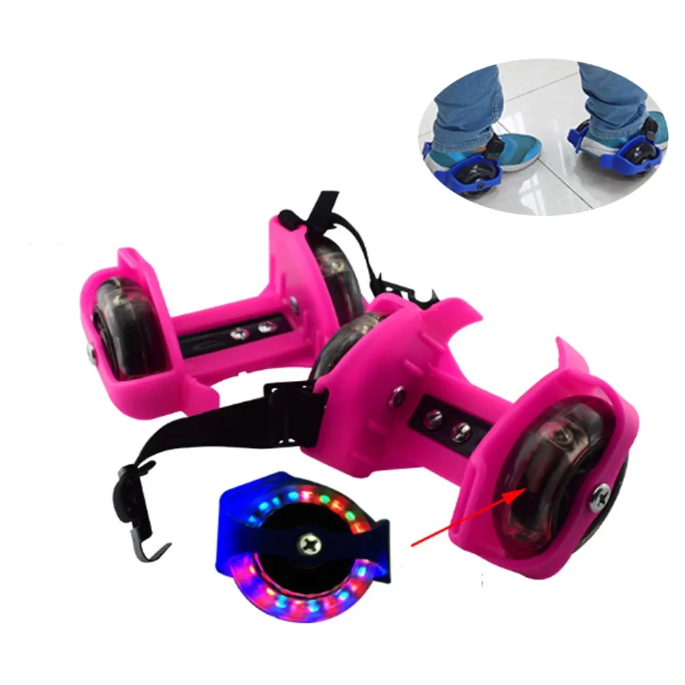 Colorful flashing roller skating shoes led light whirlwind pulley flash  wheel heel adjustable roller skating shoes for girl kid