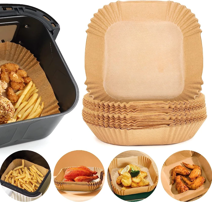 

50/100PCS Air Fryer Disposable Parchment Special Paper Accesories Liner Oil-proof Tray, Microwave Oven Non-Stick Baking Mat