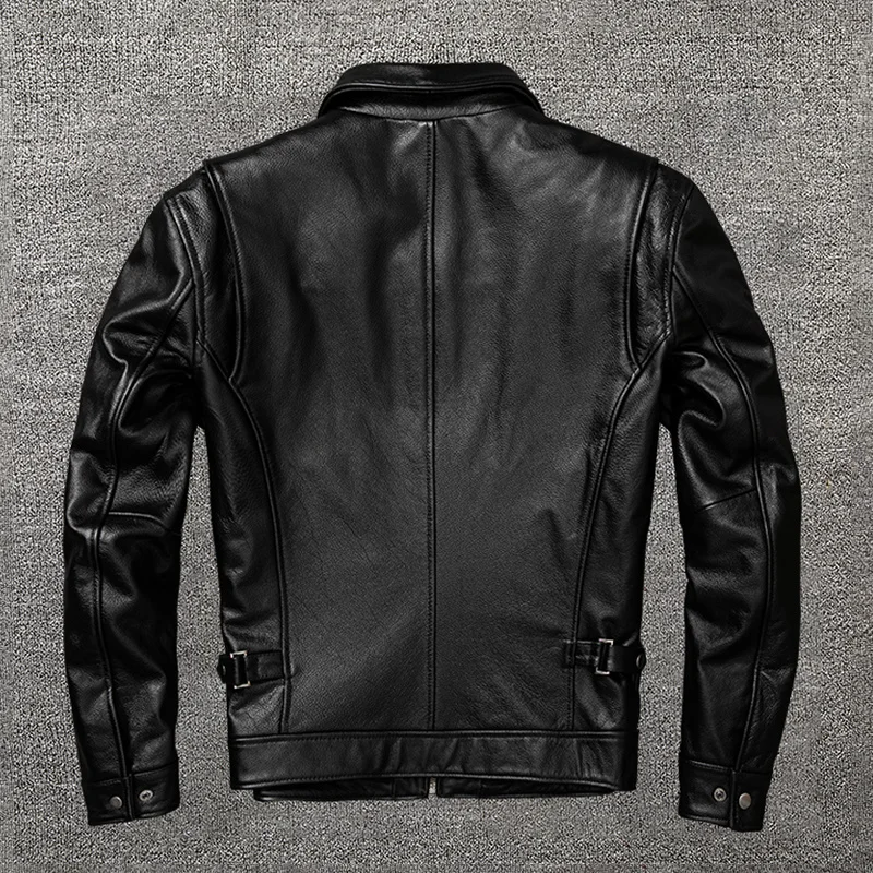 Jacket Men Leather 100% Genuine Real Sheepskin Black Male Business Casual Man's Coat Autumn Spring Cloth Chaquetas Hombre