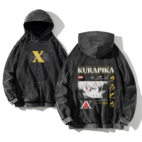 Imagen 2 del producto 2024 Anime Hunter X Hunter sudaderas con capucha lavadas Manga sudaderas con capucha estampadas para hombres jersey de Harajuku contiene sudaderas de algodón ropa
