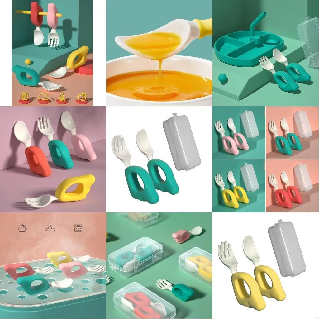 

Portable Fork Spoon Kids Infant Tableware Set Baby Kitchen Dinnerware Tool L8RB