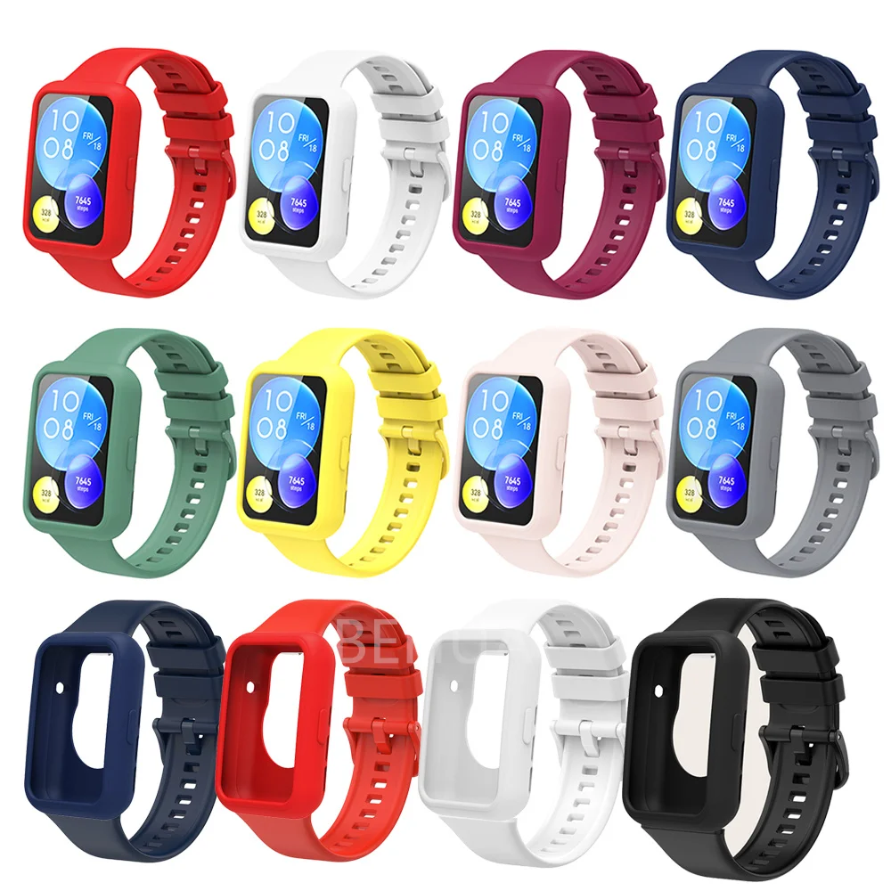 Silicone Strap For Huawei Watch Fit 2 SmartWatch Band for Huawei Fit2 Active WristBand Bracelet Watchstrap &case Accessories