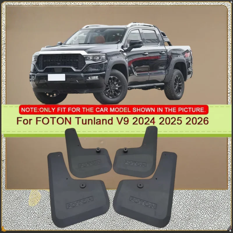 4 peças/lote Para FOTON Tunland V9 2024 2025 2026 Acessórios de Para-lamas Dianteiros e Traseiros em ABS