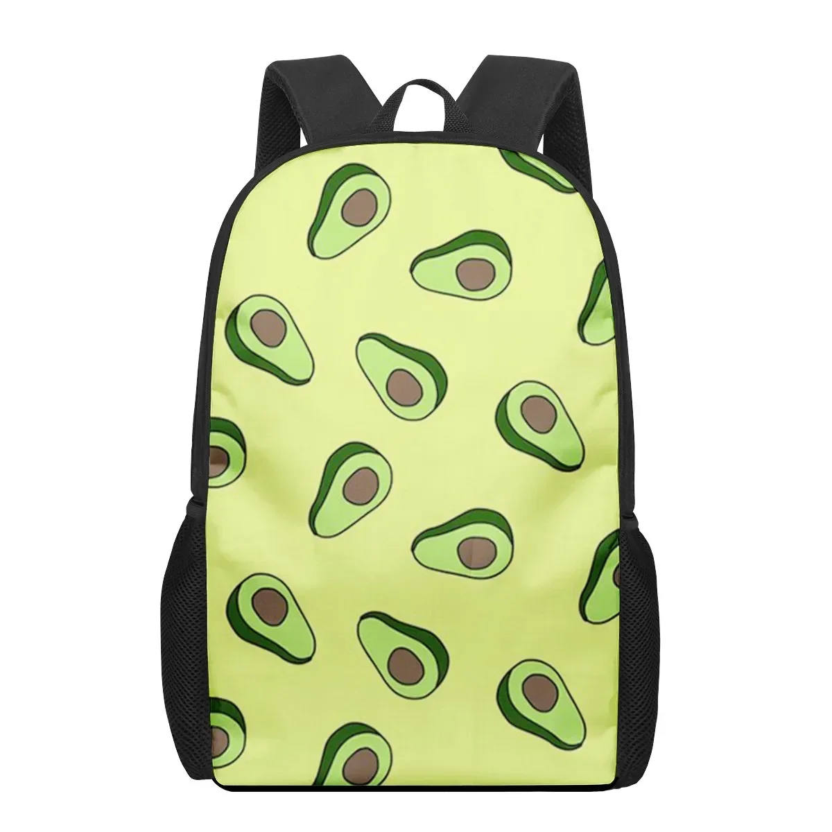 Cartoon Cute Avocado Green Fruit Print School Bags for Boys Girls Primary Students Backpacks Kids Book Bag Satchel Backpack