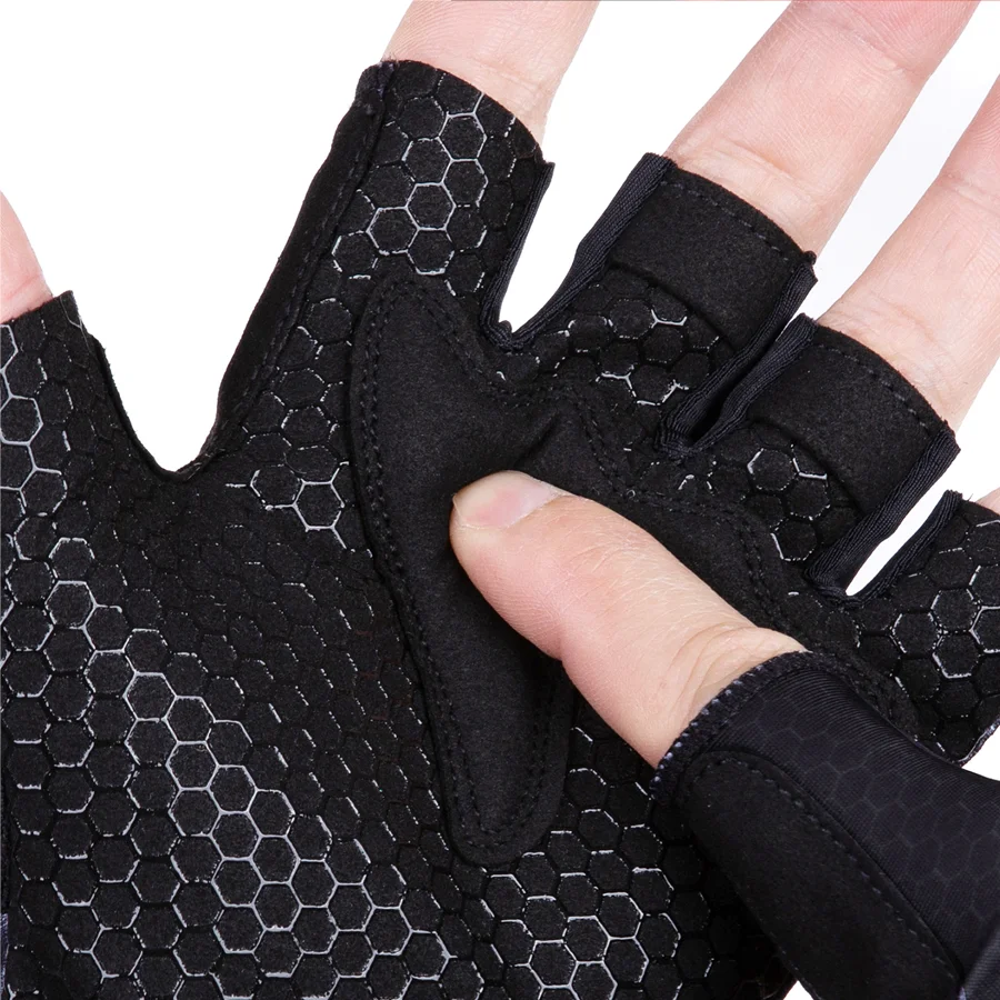Blue M Team Sports Cycling Gloves Half Finger Men Women Road Bike Gloves Running Fitness Gym Riding Bicycle Gloves