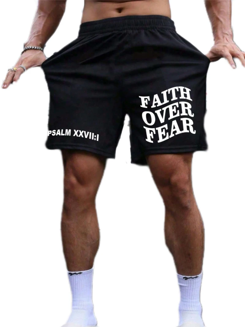 

Men's Letter Graphic Drawstring Waist Shorts Summer Casual Workout Athletic Gym Track Shorts Streetwear