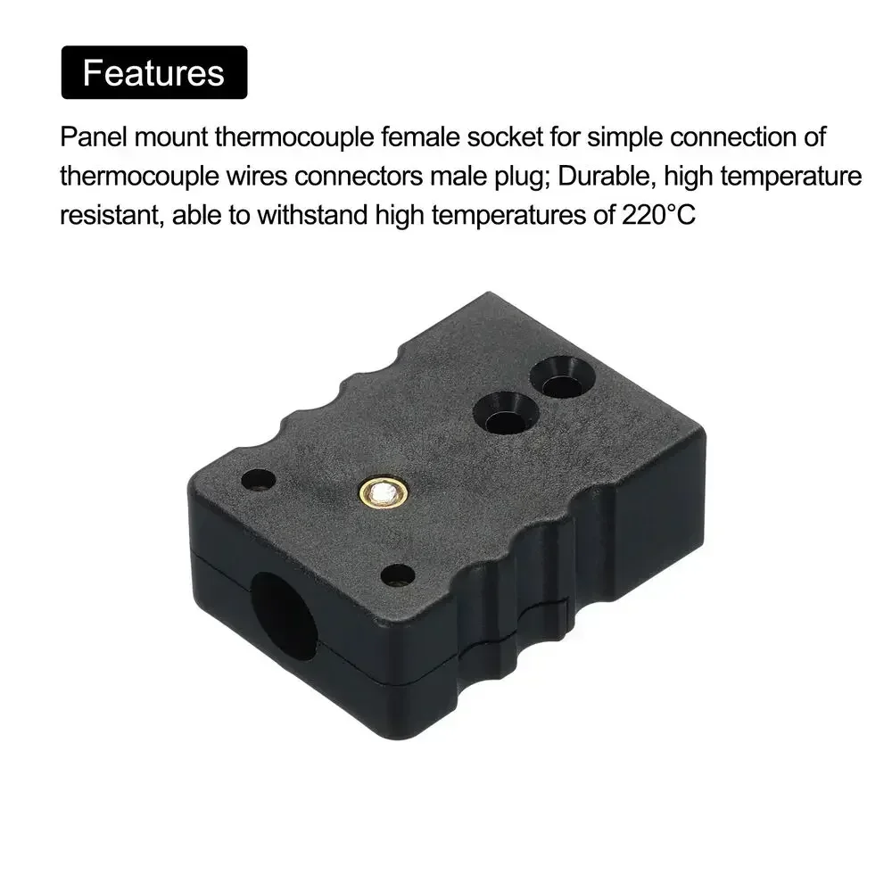 1pcs J Type Thermocouple Wire Connectors Female Plug Round Pin 220°C SMPW