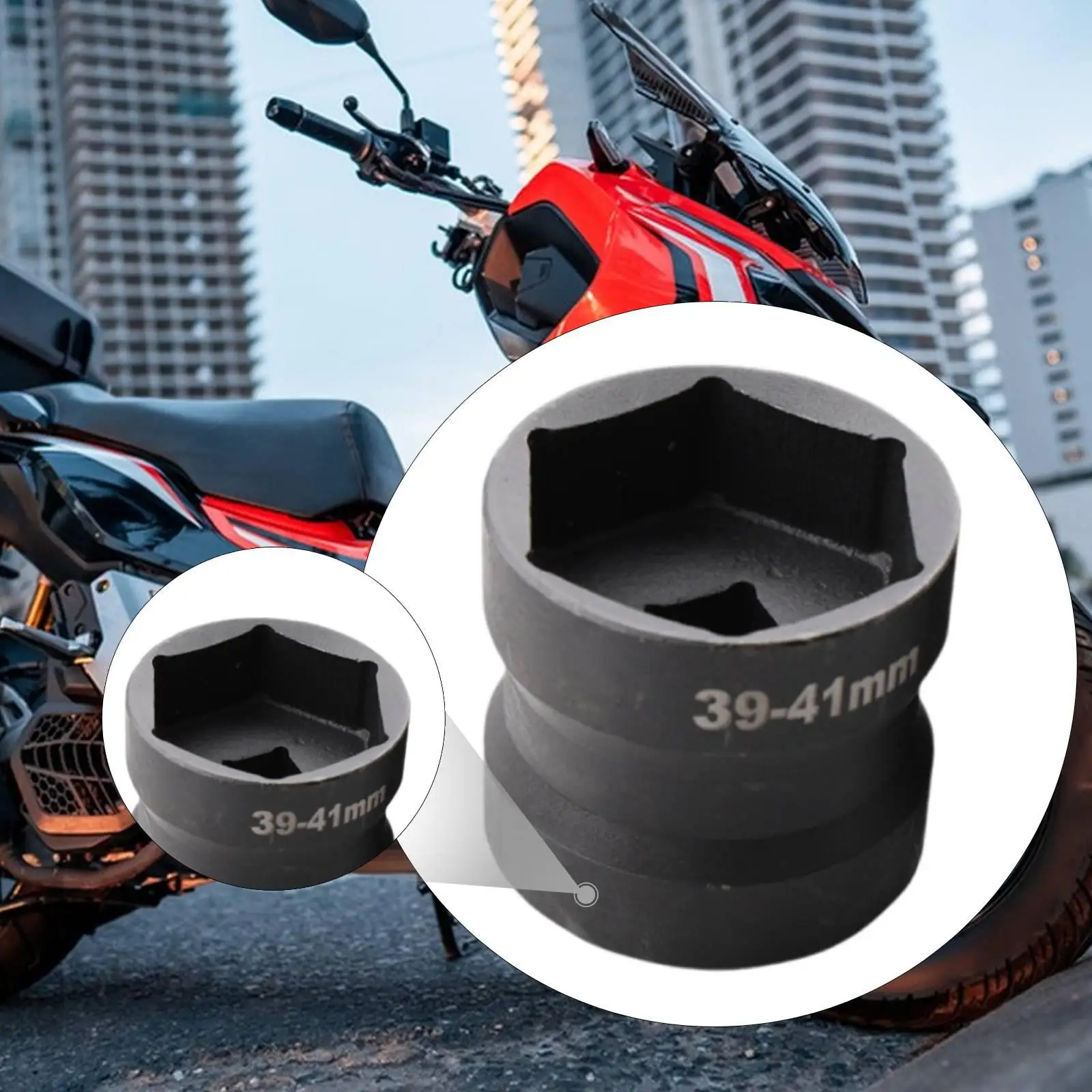

Crankshaft Pulley Socket Carbon Steel Double Head Sleeve Nut Removal Tool for Workshop Mechanic Motorcycle Maintenance