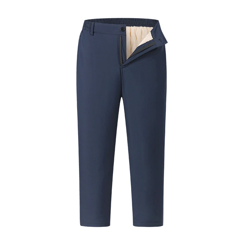 Pantalones térmicos de Cachemira para hombre, pantalones gruesos impermeables a prueba de viento, Material de grafeno, hasta la rodilla, cálidos, de