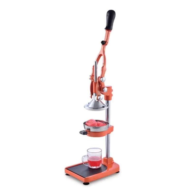 Manual Round Citrus Juicer – Stainless Steel & Plastic with Iron Blade, Hand Squeeze for Oranges, Lemons & Limes