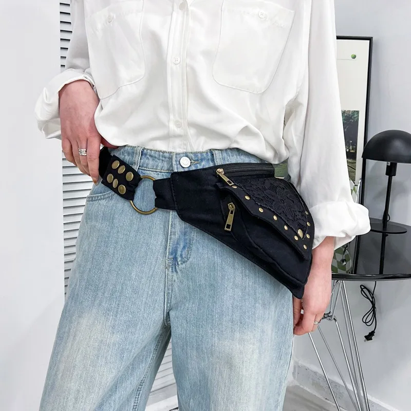 

1 шт., мужская и женская поясная сумка в стиле ретро, модная сумка через плечо, многофункциональная сумка для хранения, уличная модная крутая сумка, сумка для мобильного телефона