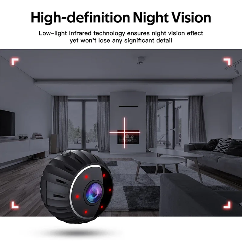 Mini caméra de sécurité intérieure WiFi HD 1080P, caméras corporelles, caméra nounou, caméra intelligente pour bébé, détection de mouvement, vision nocturne, maison