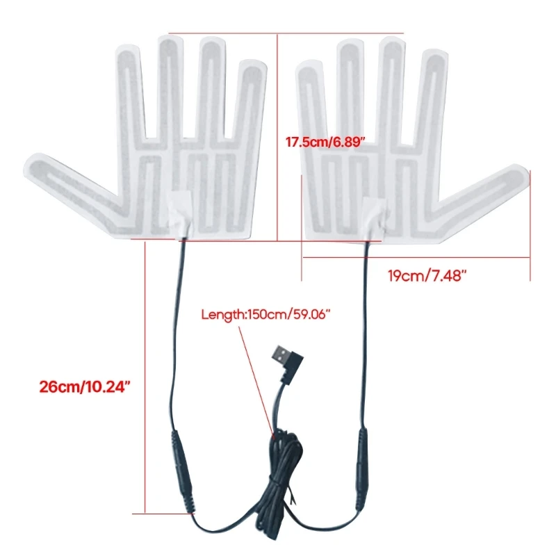 1 Paar elektrische Heizkissen, USB-Handschuhe, Heizkissen, USB-Carbonfaser-Heizhandschuhe, Pad, Thermohandschuhe, beheizte Laken