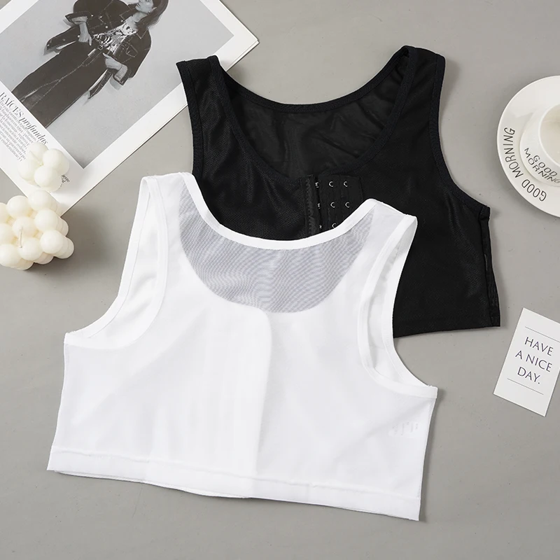 Women Chest Binder Underwear Tank Tops Breathable Chest Breast Binder Buckle Short Vest Tops Women Shapewear
