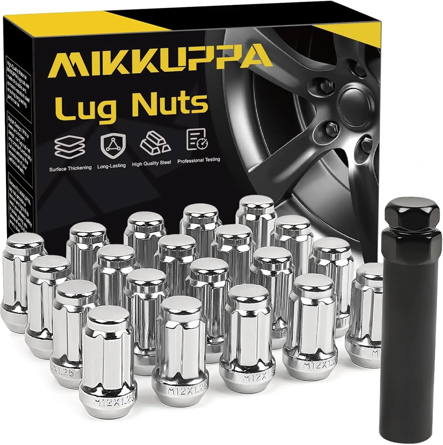 MIKKUPPA 20PCS M12x1.25 Lug Nuts - Replacement for Infiniti, 1993-2021 Nissan AltimaNissan Maxima, Subaru Aftermarket Whee