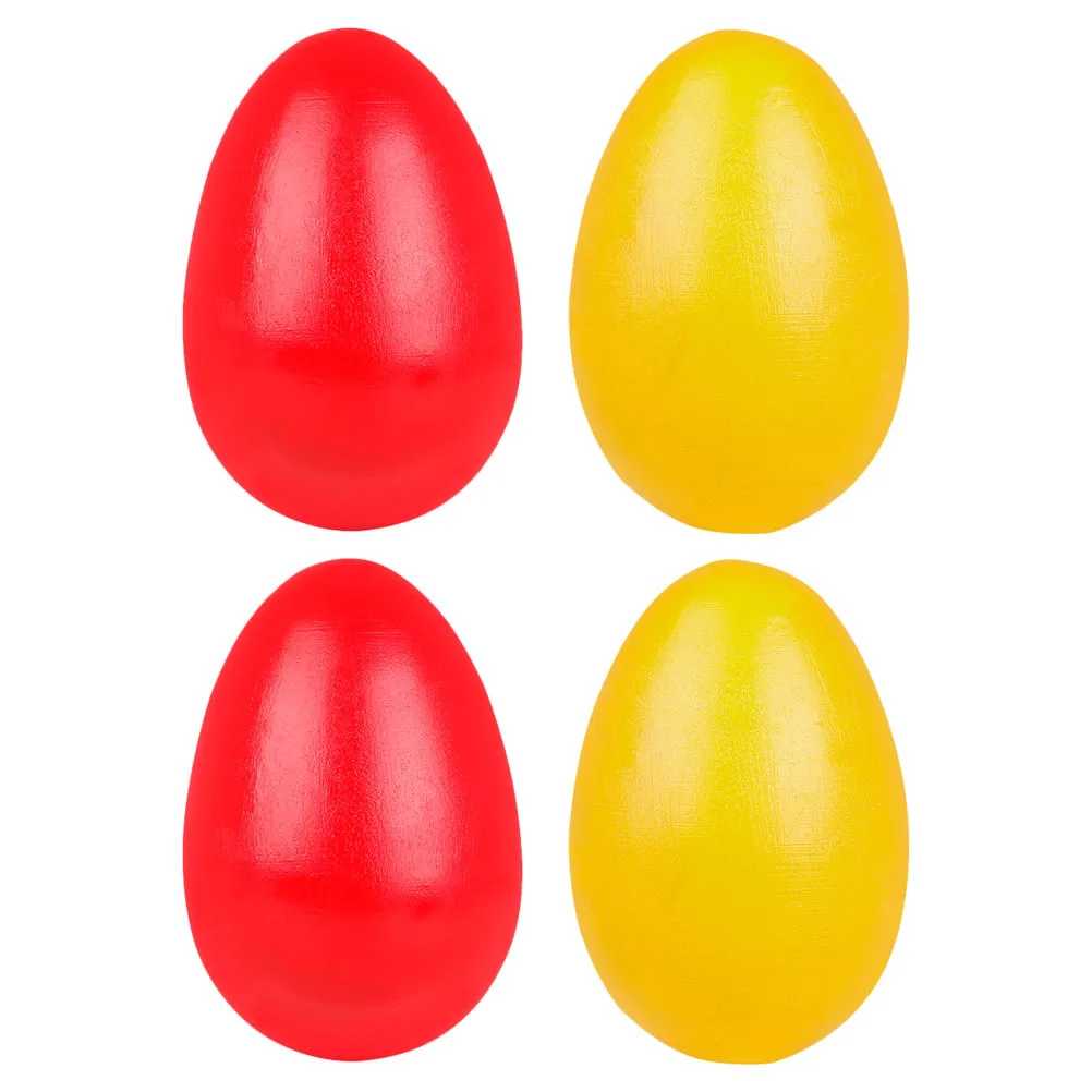 Shakers à œufs musicaux en bois, 4 pièces, sûrs et durables, amélioration des compétences cognitives, Instrument de Percussion coloré, frapper les œufs
