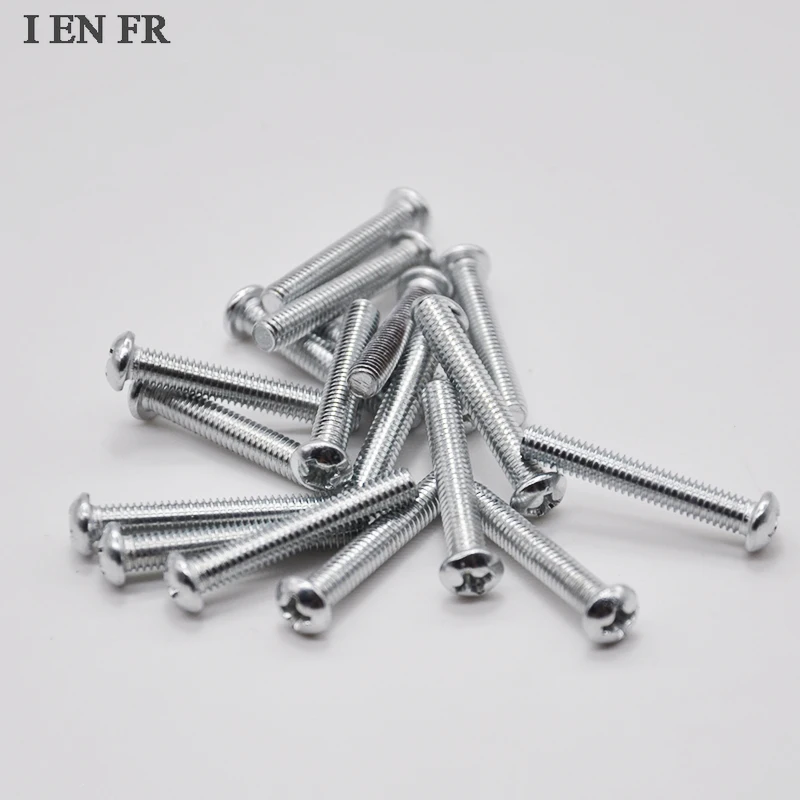 

10-50pcs Cross Phillips Round Pan Head Screw Bolt GB818 M3 M4 M5 M6 M8 Zinc Plated Carbon Steel CrossRecessed High Quality
