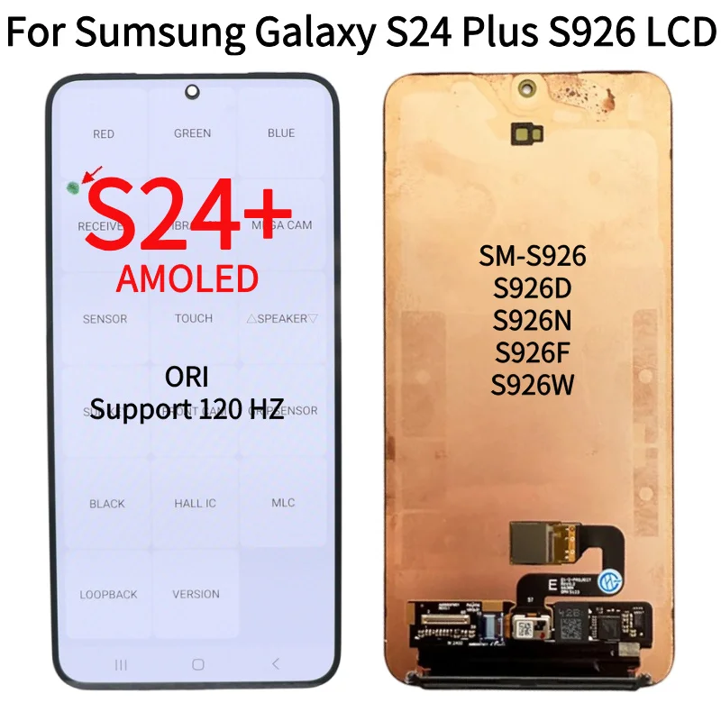 120HZ AMOLED S24 Plus Display Screen Assembly for Samsung Galaxy S24 Plus S926B/DS LCD Display Digital Touch Screen Parts