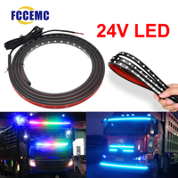 24V Truck Signal Lamp 1m1.2m1.5m1.8m2m2.2m2.4m RGB LED Car Decor Light Bar Multi-mode Neon Night Driving Safety Warning Light