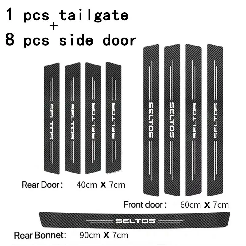 

Carbon Fiber Car Trunk Door Guard Strip Auto Sill Plate Protector Rear Bumper Guard Mouldings Strips For KIA seltos Accessories