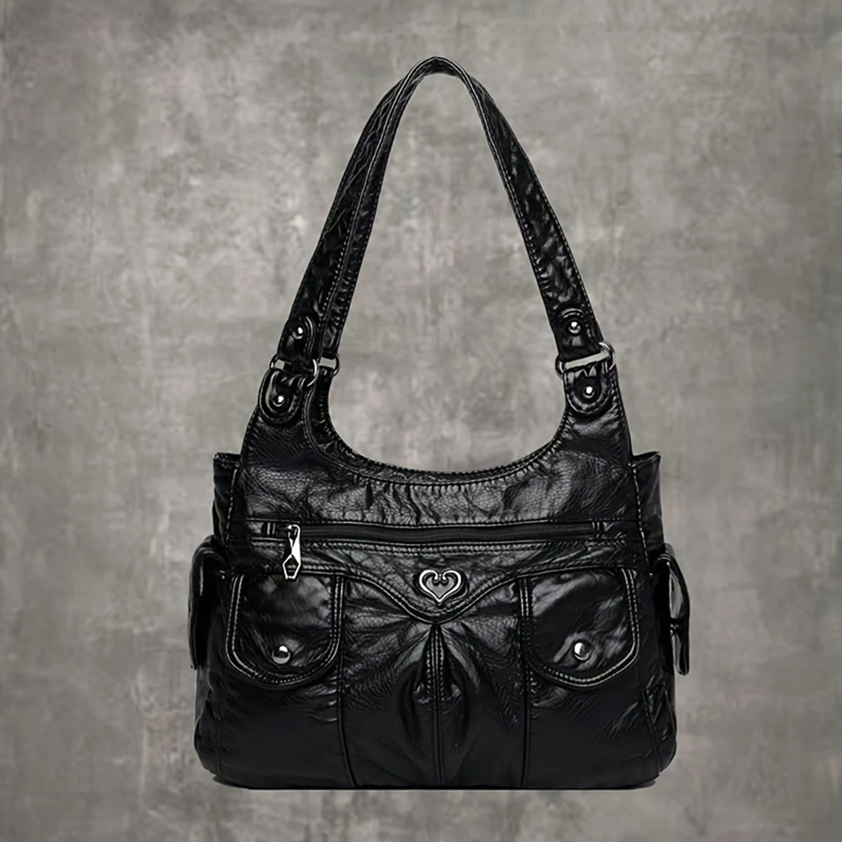 Bolso de mano de cuero suave para mujer, tendencia de moda urbana, estilo europeo, bolso de hombro de gran capacidad, diseño de nicho, bolso simple