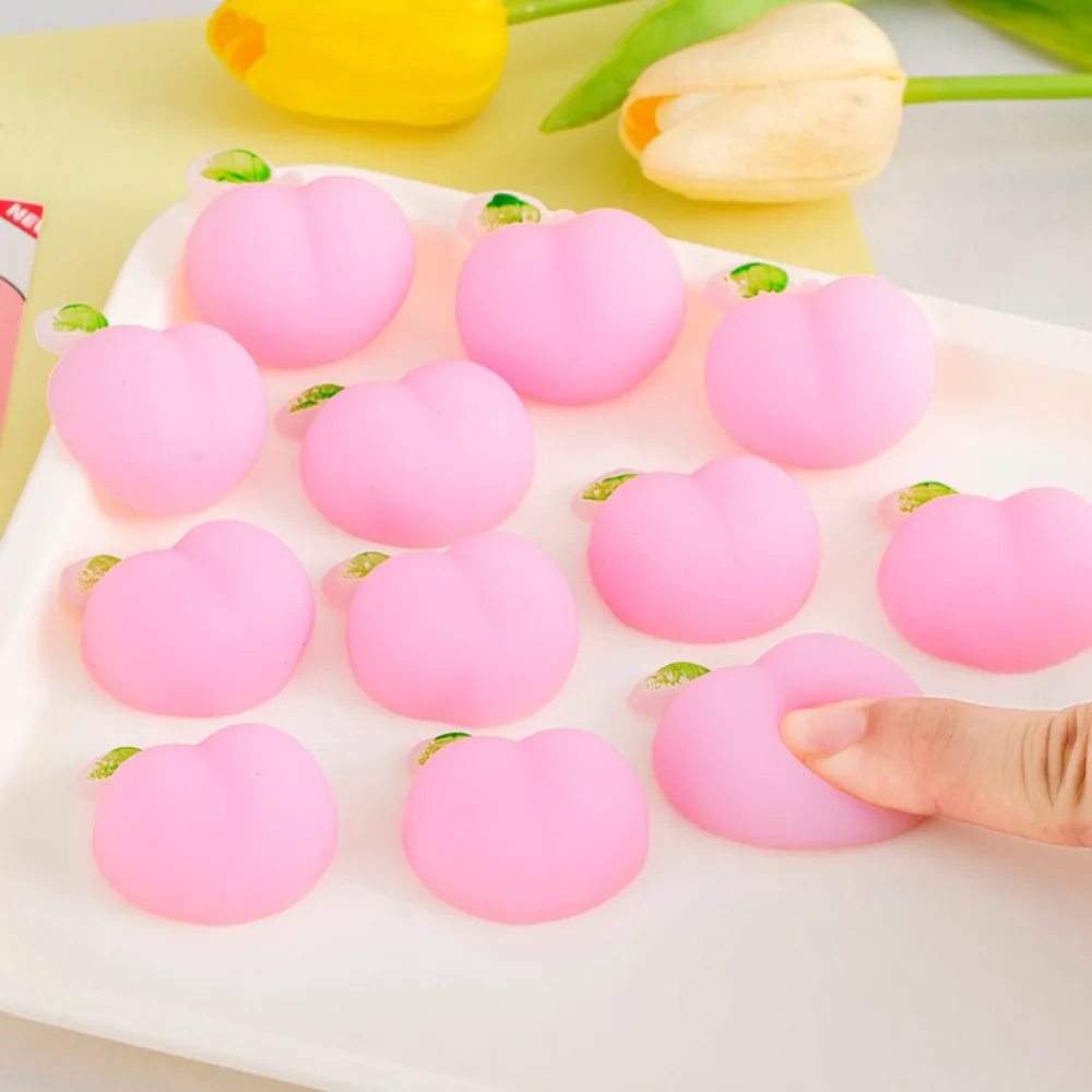 Mini Peach Pinch Stress Relief Toy para niños, fiesta de cumpleaños, boda, regalo de invitados, relleno de bolsas de dulces, premio de carnaval, piñata, 12/30 piezas