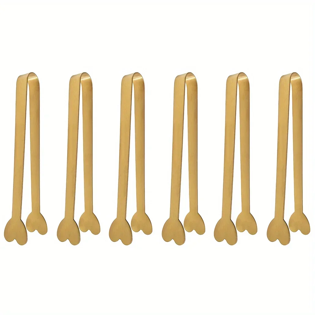 Stainless Steel Heart-Shaped Mini Tongs for Sugar/Ice Cubes Tea Party Wedding Coffee Bar Gift for Valentine's Day & Mother's Day