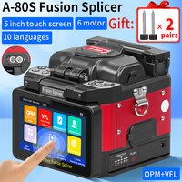 COMPTYCO A-80S Optical Fiber Fusion Splicer Multilingual Touch Screen 6 Motors Fiber Optic Core Welding Machine With OPM VFL