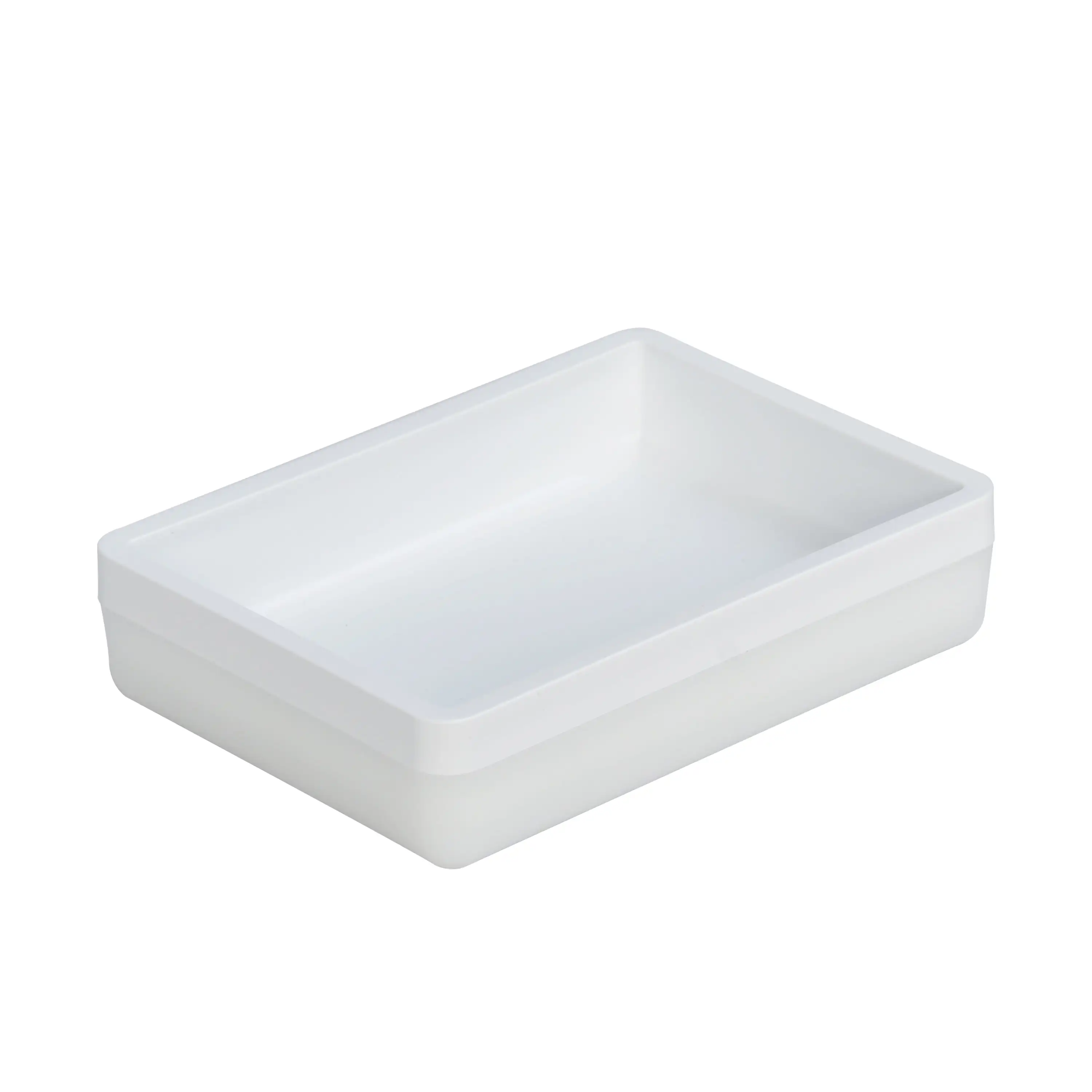 Frosted White Plastic Soap Dish