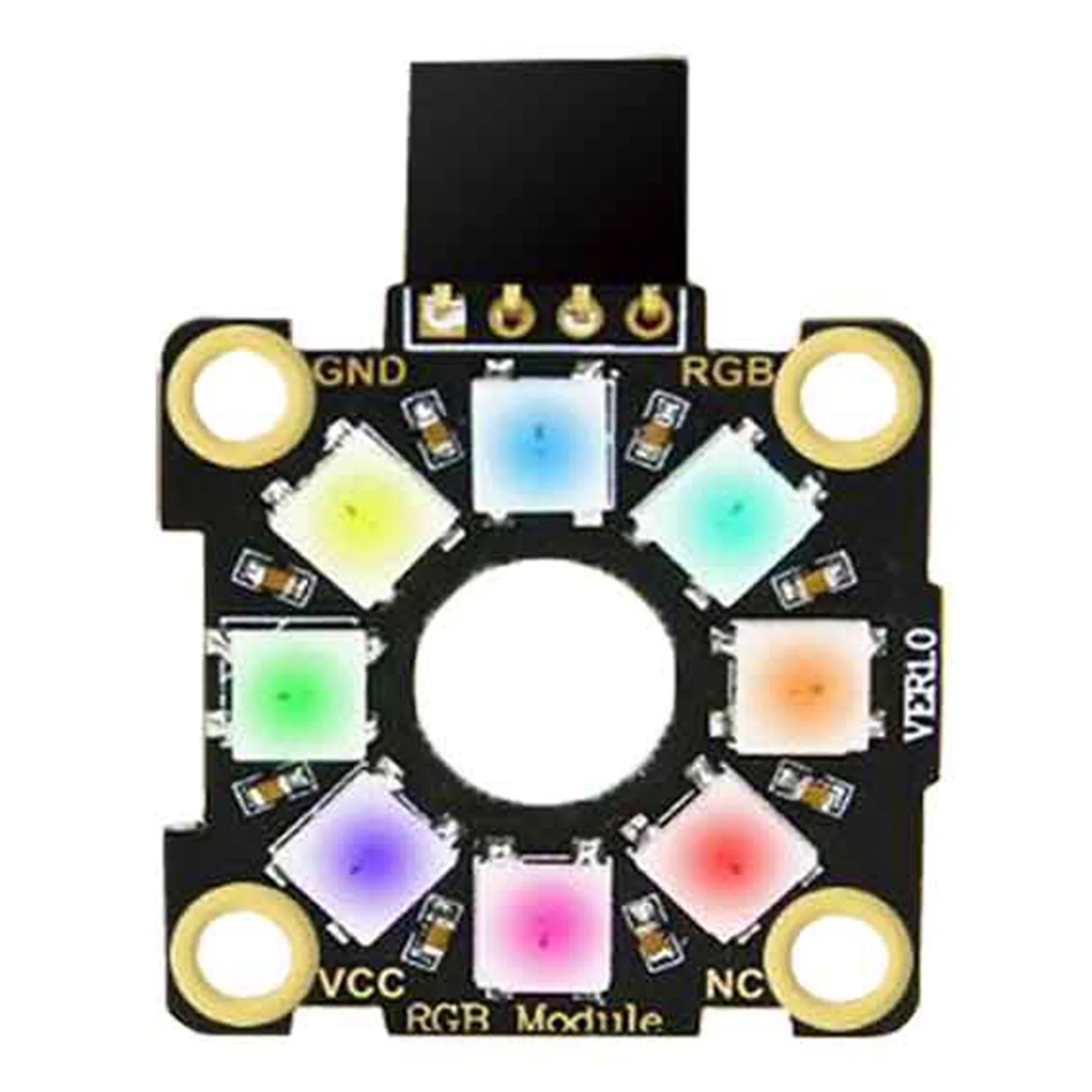 Universal RGB Module 8-Bit Color LED Halo Electronic Building Block 3.3V/5V Light Ring for Microbit Raspberry Pi Pico