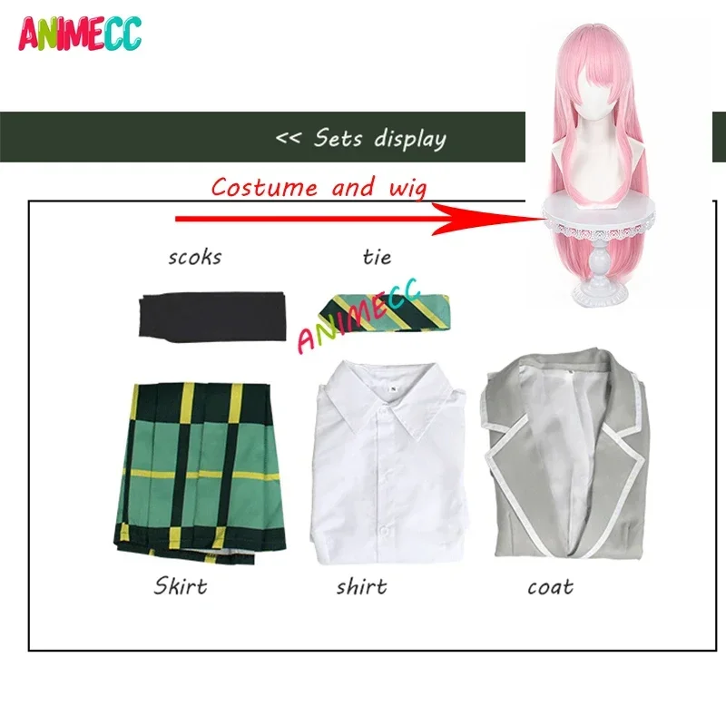 ANIMECC Chihaya Anon تأثيري حلي شعر مستعار أنيمي بانج حلم! زي مدرسي Mygo Cosplay Jk لحفلة الهالوين للنساء والفتيات