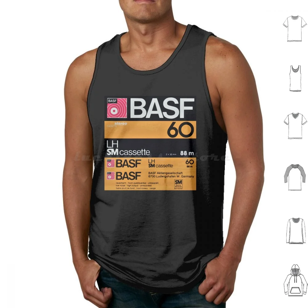 Basf Tape Cassettes Tank Tops Print Cotton Cassettes Mixtapes For 19 For Music Lovers For Vinyl Lovers Vintage Bandanas For