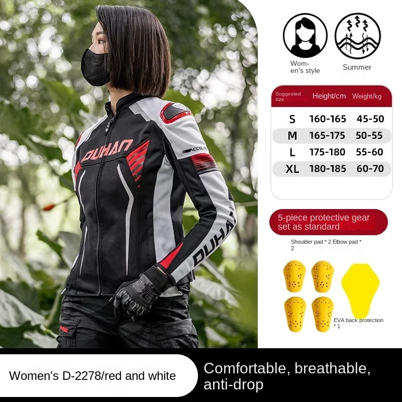 Summer Motorcyclist Jacket Women Cycling Clothes Windproof and Drop-proof Locomotive Commuter Motorcycle Jacket Four Seasons