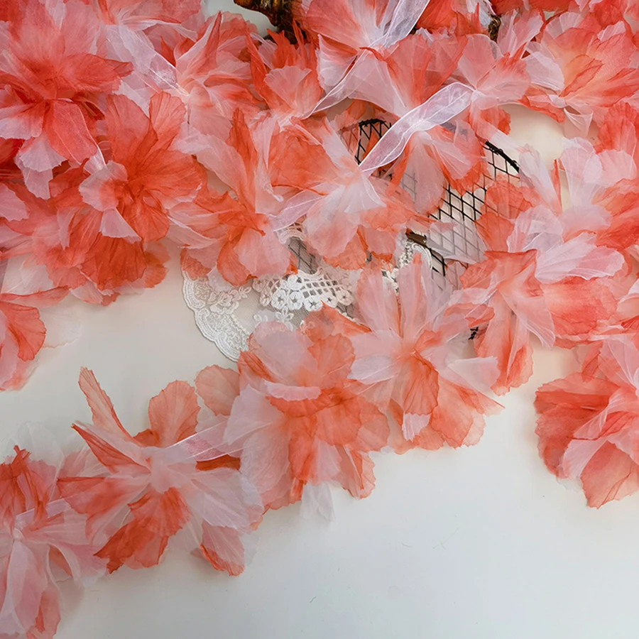 10 Stück 3D-Blumenstickerei-Spitzenapplikationen Kleidungsreparatur DIY Nähzubehör Weihnachtsbaum Weihnachtsdekoration – Detail 3