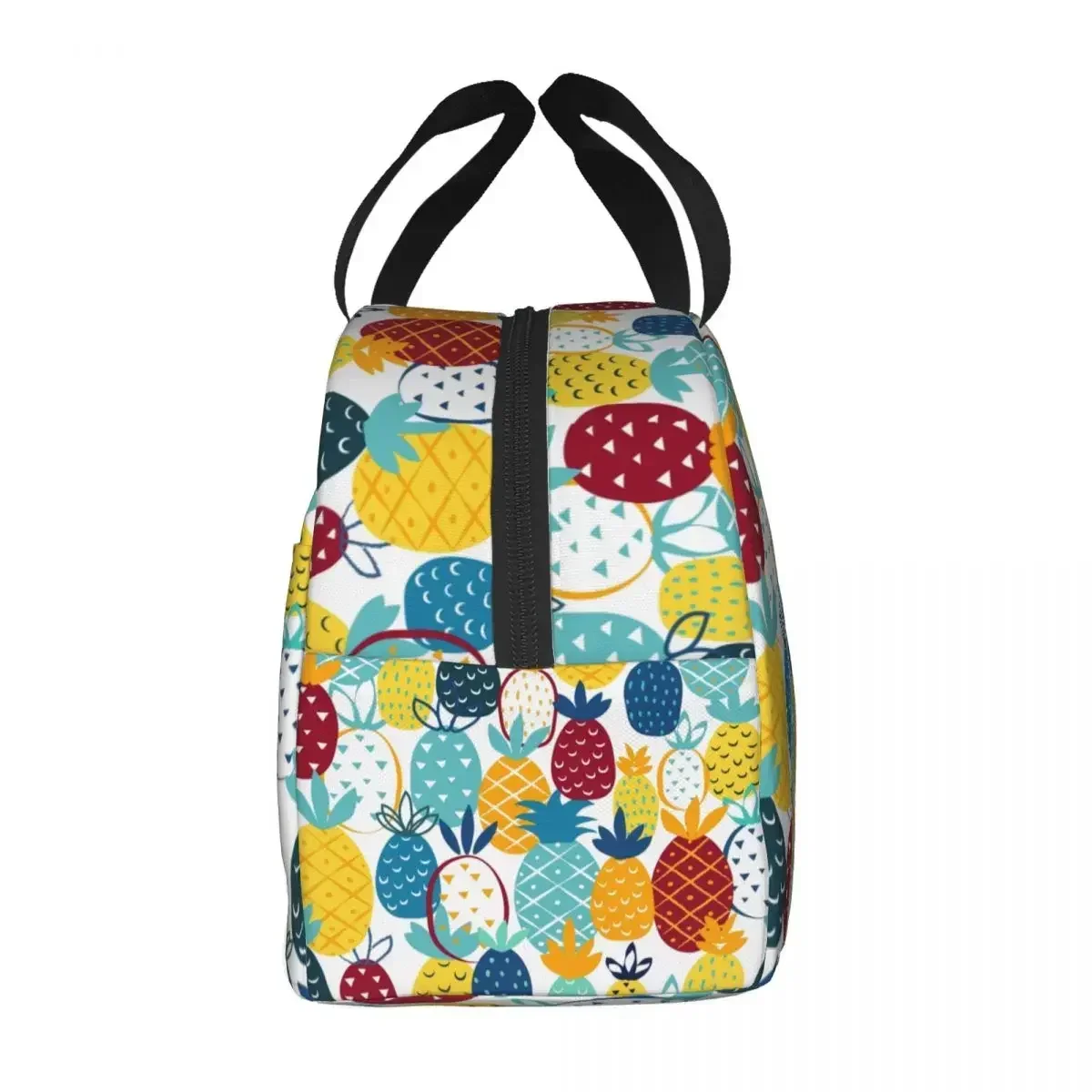 Summer Watercolor Pineapple Pattern Portable Lunch Boxes Women Waterproof Thermal Cooler Food Insulated Lunch Bag School Student