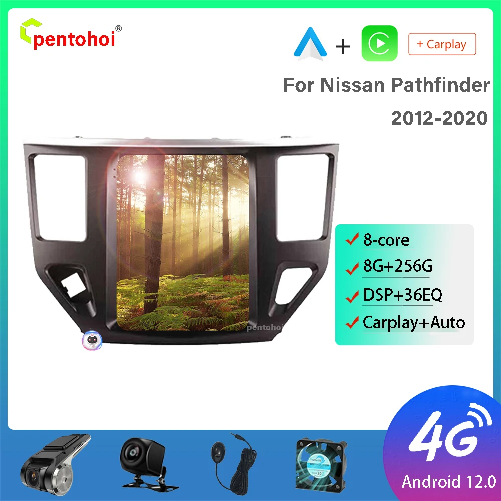

8G 256G Carplay для Nissan Pathfinder 2012-2020 8G + 256G автомобильный стерео DVD мультимедийный плеер WIFI 4G 5G Carplay Auto BT