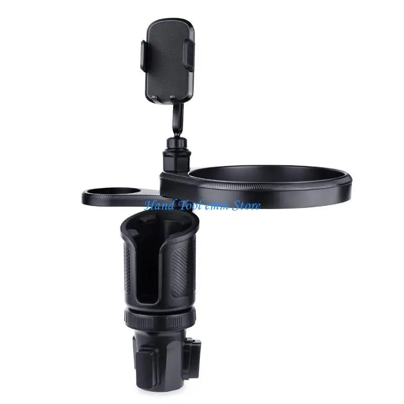 

H37F Car Cup Holder Extender Tray with Phone Holder Universal Car Cup Holder Tray