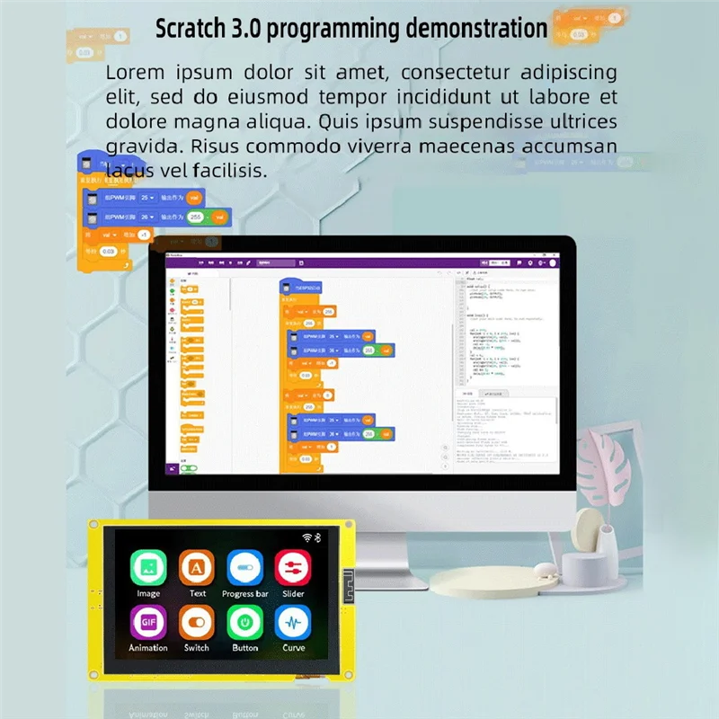 【VENDA RÁPIDA】ESP32-S3 Flash Smart Display MCU WIFI Módulo Bluetooth LCD RGB TFT de 7 polegadas (sem toque)