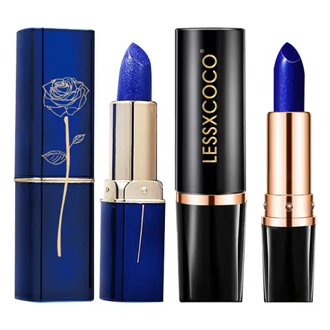 Color Changing Lipstick Waterproof Blue Lipstick That Turn PinkWipe Blue Turns To Pink Moisturizing Lipstick Lip Gloss Lips Care
