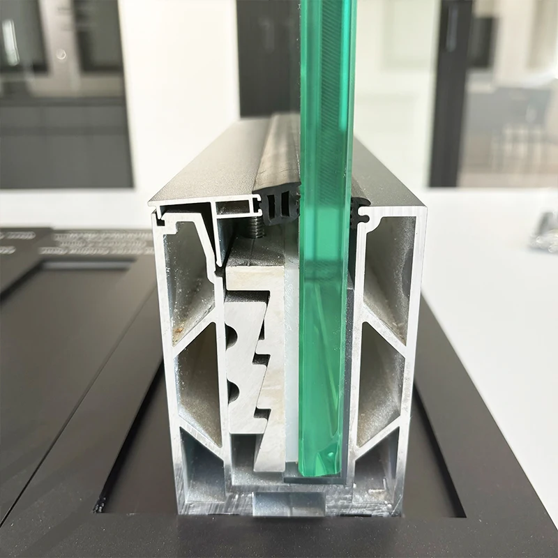 مخصص. الحديثة في الهواء الطلق الألومنيوم U قناة الزجاج درج درابزين شرفة درابزين تصاميم درابزين #2