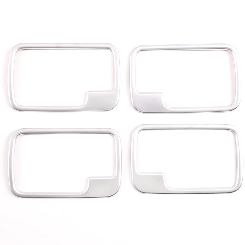 For Land Rover Discovery 3 Inner Handle Frame Decorative Sticker Abs Silver 4-Piece Set Car Interior Accessories