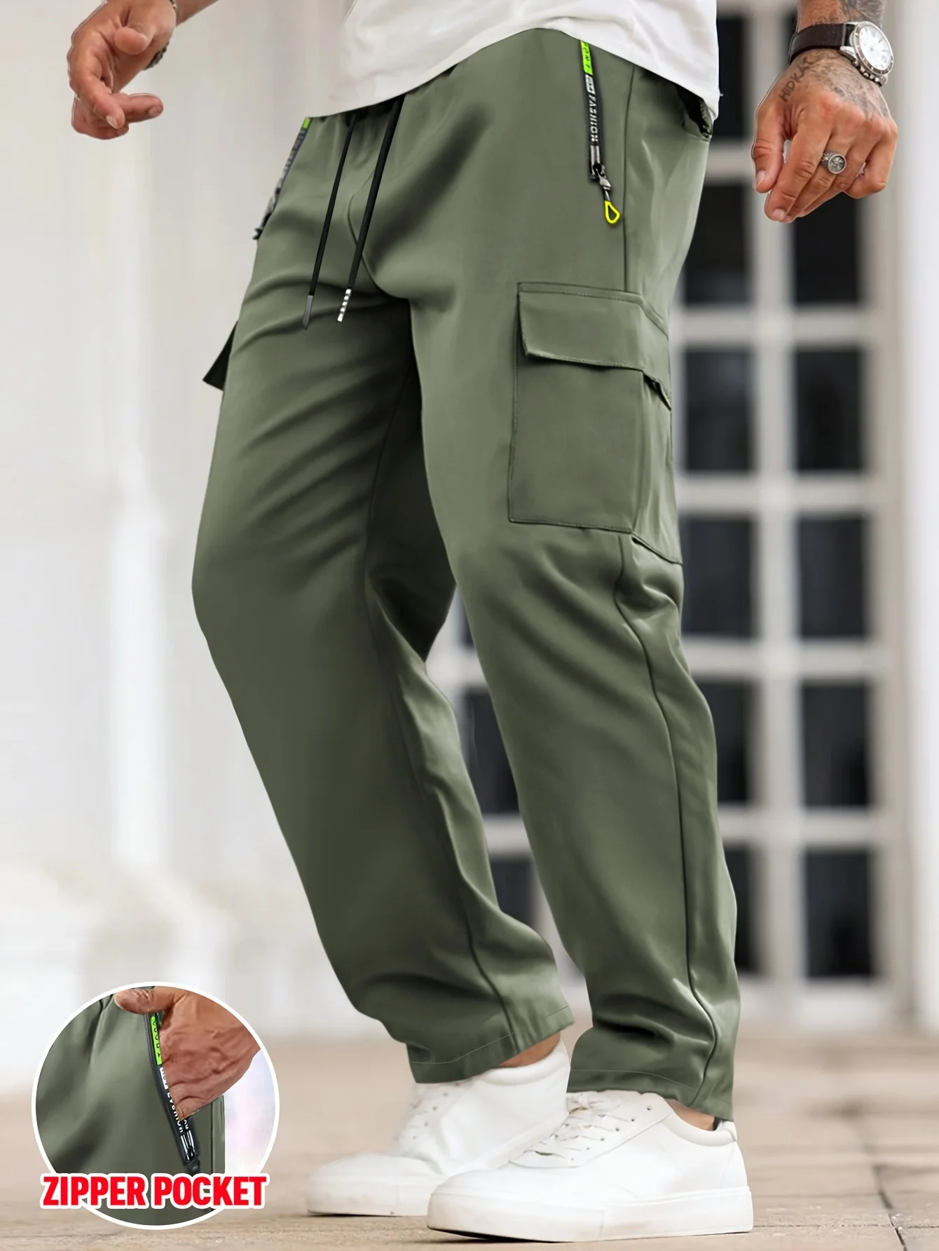 

[Модные камуфляжные брюки-карго] Мужские камуфляжные брюки-карго Мужские модные повседневные брюки стандартного кроя с карманом для активного отдыха