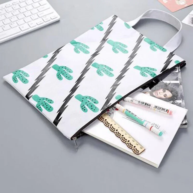 File Folder Capacity Holder File Bag with Handle Canvas Handbag Folder Holder Organizer File Pocket School Office