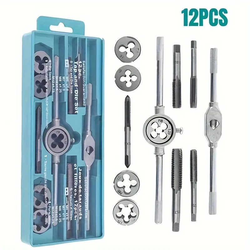 12/20/40pcs/set Multi-functional Tap And Die Set, M3-M12 Metric Screw Thread Plugs, Straight Taper, Screw Thread Plugs Straight