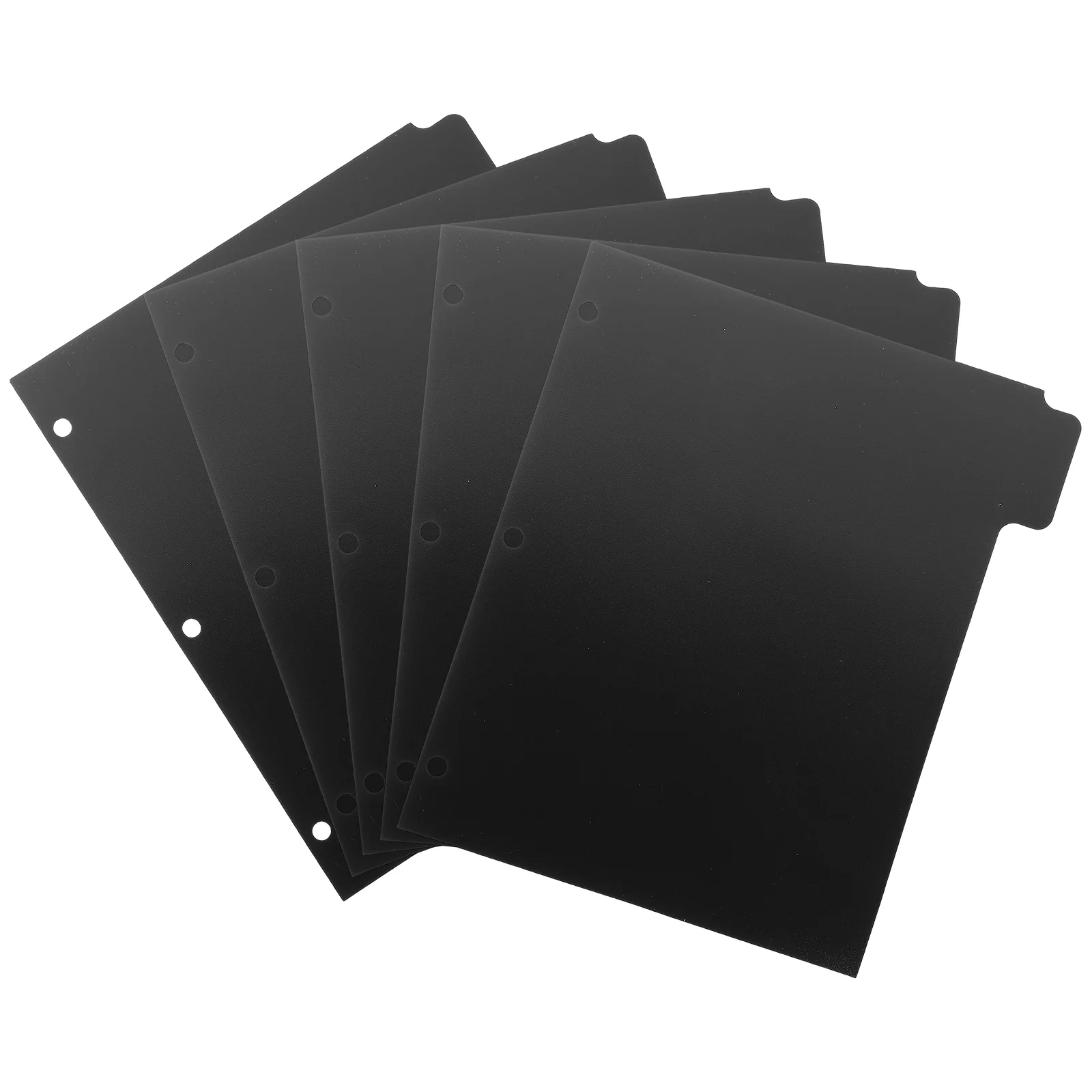 Imagem -06 - Divisórias para Ring Binder Folhas Soltas Defletor Separador a4 Página de Fivela Removível Papel Preto Separador Folhas-pp